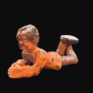 One of A Kind Handcrafted Ceramic Figurine - Multicolor